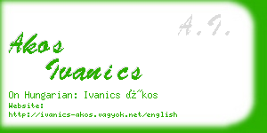 akos ivanics business card
